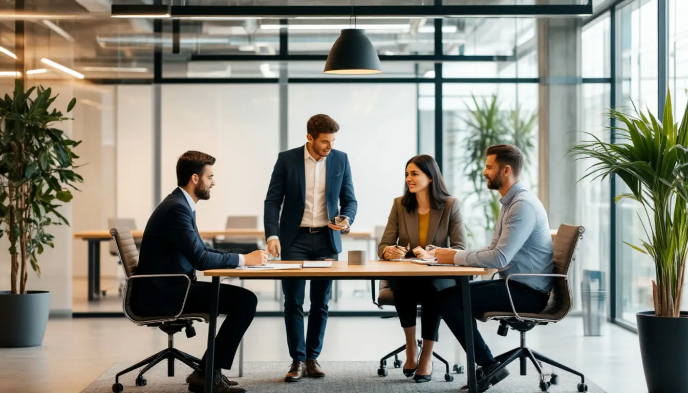 Professionisti collaborano in un ufficio moderno
